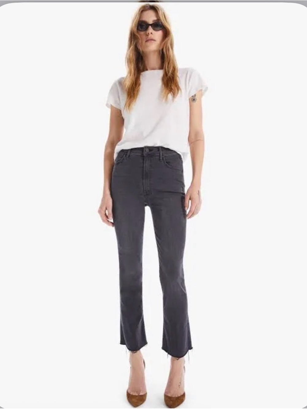 Mother The Hustler Ankle Fray Jeans Sz 26